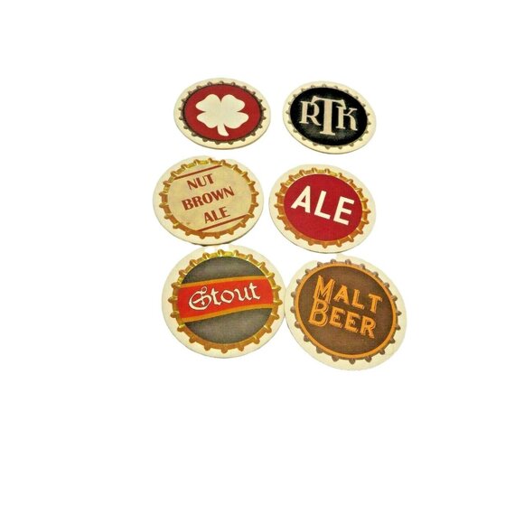 Mixed Lot 10 Beer Coasters Labels Nur Brown Ale Shamrock RTK Stout Malt - Picture 1 of 4